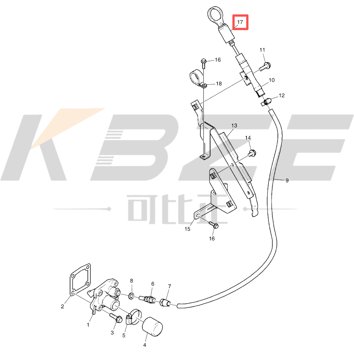 KBZE 800108-00233 DOOSAN DC09 DC13 ENGINE OIL GAUGE FITS DX300LL-5 DX380-9 DX520-9