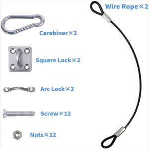 Stainless Steel Wire Rope Trash Can Lid Lock Metal Universal Lid Lock For