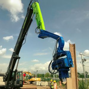 Zoomlion Excavator Mounted Pile Driver 15 Meter For Hard Soil Projects Work