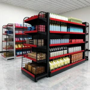 Cheap Multifunctional Double Sided Super Market Racks Gondola Supermarket Shelves for sale