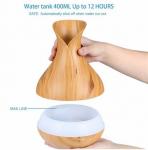 Wood Grain Essential Oil Diffuser 400ml Ultrasonic Air Humidifier with 7Color