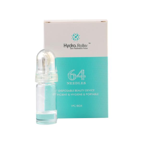 Microneedle Hydra Roller 64 Gold Tips dermal filler for hyaluronic acid facial massage derma roller bottle