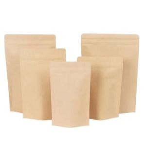 Custom Printed High Quality Kraft Paper Resealable Bags For Food