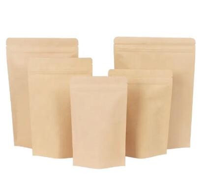 Custom Printed High Quality Kraft Paper Resealable Bags For Food