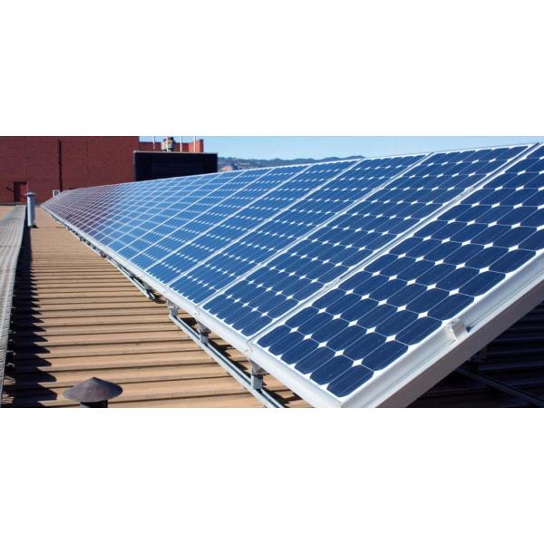 0.5mm-15mm Pitched Corrugated Photovoltaic Structures Trapezoidal Standing Seam Solar Panel Roof Mounting Systems