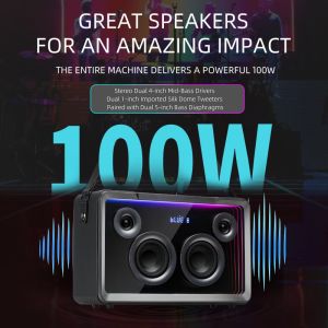Home Karaoke BT Speaker With Wireless Mic and DC Power Source for Boobox