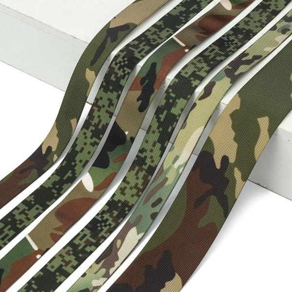 Quality Printed Camouflage Webbing Multi-pattern Thickened Nylon Outdoor Vest Infrared Resistant Wear-resistant Matte Flame-retardant Webbing wholesale