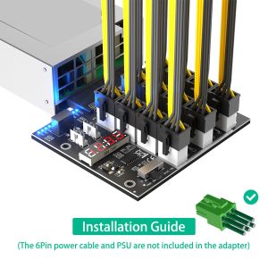 HP power adapter with 12 12V ATX6PIN power ports and 2 4PIN power ports,