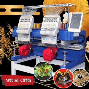 Cheap Free shipping 400*500mm 2 head cap t-shirt flat 3d computer embroidery machine cheap tajima embroidery machine for sale for sale