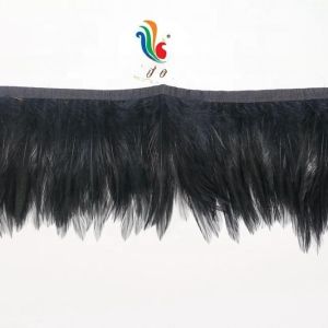 4-6 Inch Party Decoration Saddle Hackle Feather Fringe Trimming with Satin