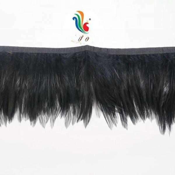 4-6 Inch Party Decoration Saddle Hackle Feather Fringe Trimming with Satin