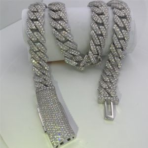 Hip Hop Moissanite Cuban Chain 20mm Wide Gra Moissanite Diamond For Rapper