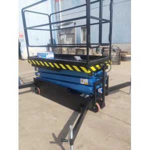 6m mobile hydraulic lift with mobile scissor arm structure and 1800*1000mm