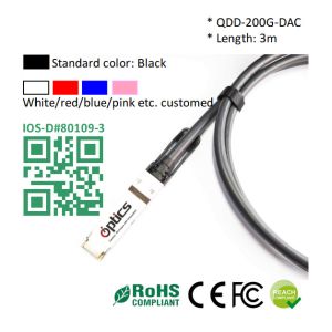 China 200G QSFPDD To QSFPDD DAC(Direct Attach Cable) Cables (Passive) 3M Qsfp Dd Dac on sale