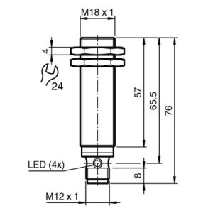 Pepperl+Fuchs NBB8-18GM60-A2 Inductive Sensor 18mm Detection 10-30V DC M18 IP67
