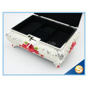 Custom Elegant White Metal Enamel Jewelry Box