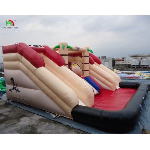 Custom Inflatable Bouncer Combo Castle Dry And Wet Combo Double Lane Inflatable
