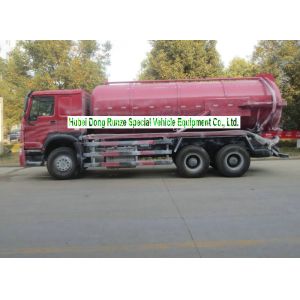 Sinotruk Howo 18000L Sewage Suction Truck With Vacuum Pump 10 Wheeler