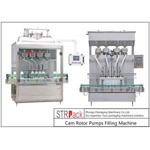 Cheap 4 Head Cam Rotor Pump Filling Machine For Chunk Paste for sale