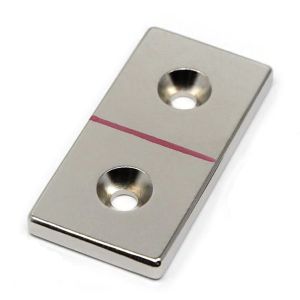 Neodymium NdFeB block Magnet with two countersunk hole Holding Magnets