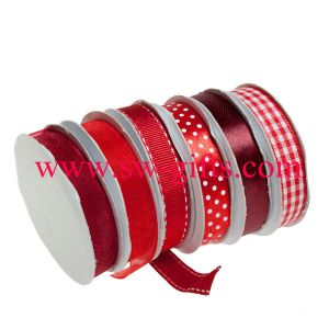 Bronzing multicolor rosettes ribbons awards Plain Color Woven Organza ribbon