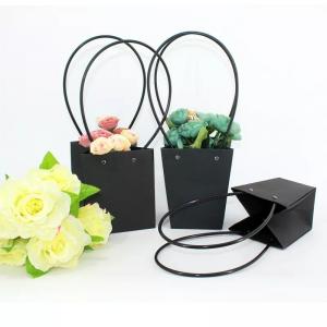 China Florist Gift Printed Paper Carrier Bags Waterproof Bouquet Bags With Handles on sale