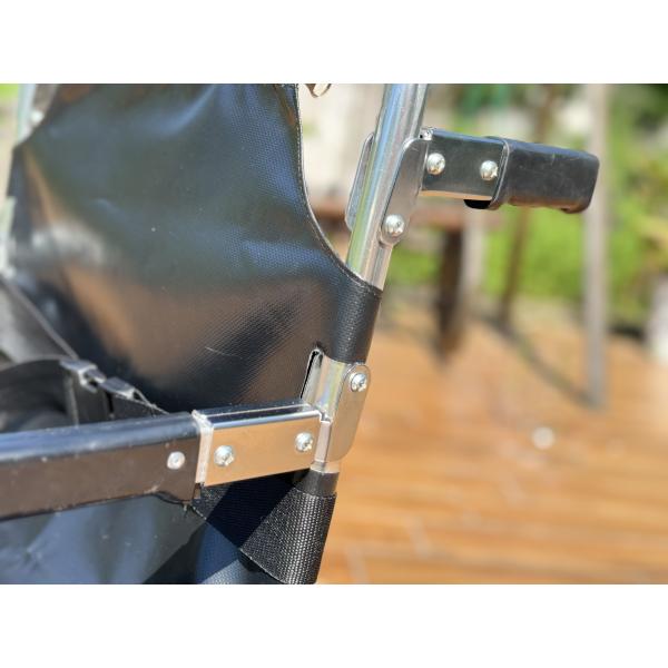 Foldable Thickened Aluminium Alloy Stair Stretcher With PVC Fabric 4 Wheels And 6 Handles