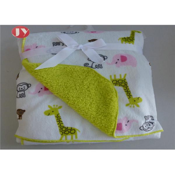 Soft Printed Warm Baby Blanket Minky Fleece Baby Throw Plush Sherpa Fleece Layer