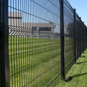 Cheap Iron Galvanized PVC Coated 3D Welded Wire Fence For Industry Sector 55 X 100mm for sale