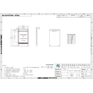 1.77'' 1.8'' TFT LCD Module 128*160 RGB with ST7735 4 line SPI interface 65k