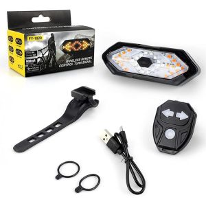 2KW LED Bike Light Wireless Remote Control USB Tail Lights for 2KW Bicycle