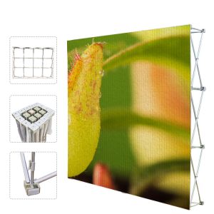 Portable Trade Show Backdrop Stand Various Shapes Detachable Frame 250g Fabric