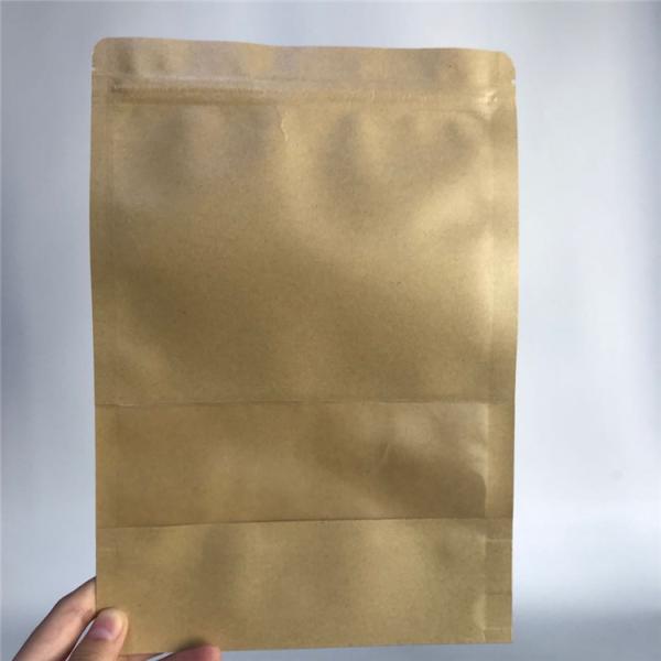 Quality Custom Accepted Stand up Kraft Paper Bags with Zipper Water Proof Paper Bags wholesale