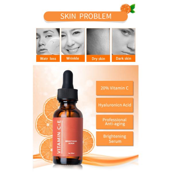 Private Label Korean High Quality Whitening Organic Natural Brightening Vitamin C E Collagen Face Anti Aging Serum Set