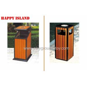 Cheap Pine Solide Wood Park Trash Cans , Outside Trash Cans For Recycling RHA-14804 for sale
