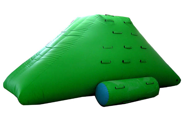 Green Inflatable Wall With Handles For Water Game In Lake , River Bank And Sea