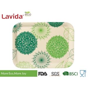 Shatter Proof Durable Bamboo Fiber Tray , Biodegradable Melamine Rectangular