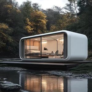 Apple Cabin House Strong Galvanized Steel Frame and Metal Carved Panel for Your