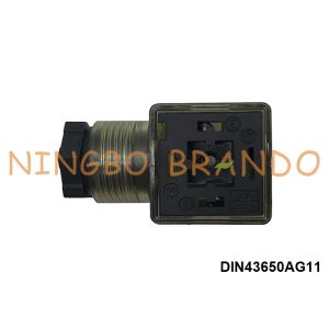 PG11 2P+E DIN43650A Solenoid Valve Connector With Led Light IP65 AC DC