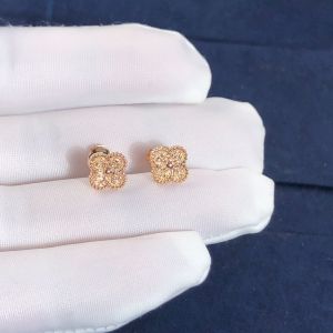 Cheap Vancleefarpels Sweet Alhambra Earstuds 18k Rose Gold Factory Sales Fine Jewelry Earring for sale