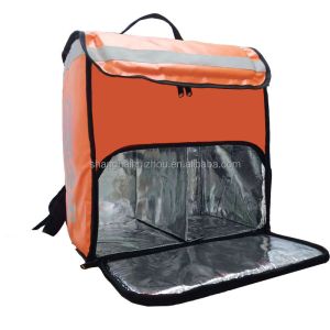 Thermal Insulate Cooler Bag Orange Drive Backpack Delivery Bag for Cold and Warm