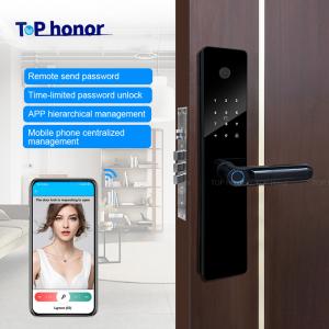 Cheap Smart Code Door Lock Tuya Peephole Front Door Lock Biometric Anti Peep Code Card Key Access Semi Auto Door Lock for sale