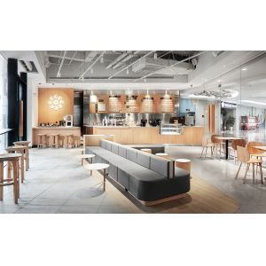 Luxurious Restaurant Booth Style Dining Set Wooden Furniture Customized Design