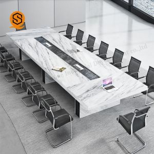 Marble Solid Surface Conference Table Rectangle 12 Feet Conference Table