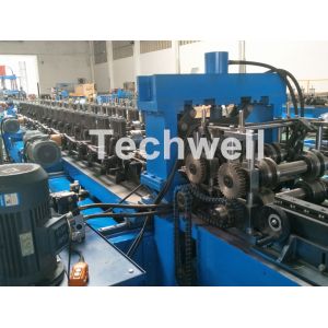 Blue Cable Tray Roll Forming Machine With Punch Machine & Hydraulic Pre -