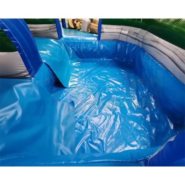 Palm Tree Blue Bounce House Inflatable Water Slide Digital Printing