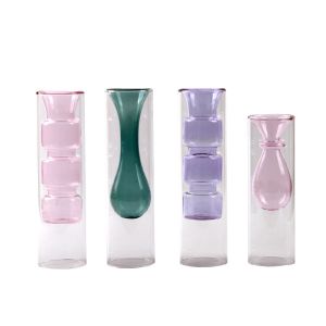 Creative Artistic Double Height Borosilicate Glass Vases