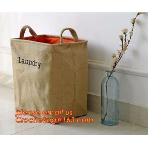 China Wholesale Foldable waterproof jute dirty clothes basket/folding laundry basket for packing on sale