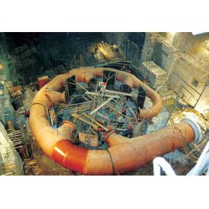 Vertical Shaft Impulse Water Turbine Pelton Hydro Turbine with 4 Nozzles for