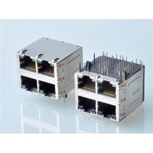 RJ45 2x2 with Integrated Magnetics JACK ，HULYN
